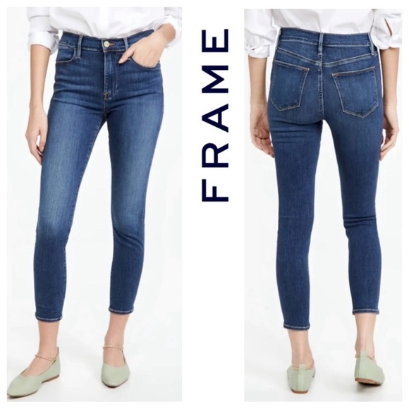 FRAME Le High Skinny Crop Jeans 27 - Picture 1 of 11